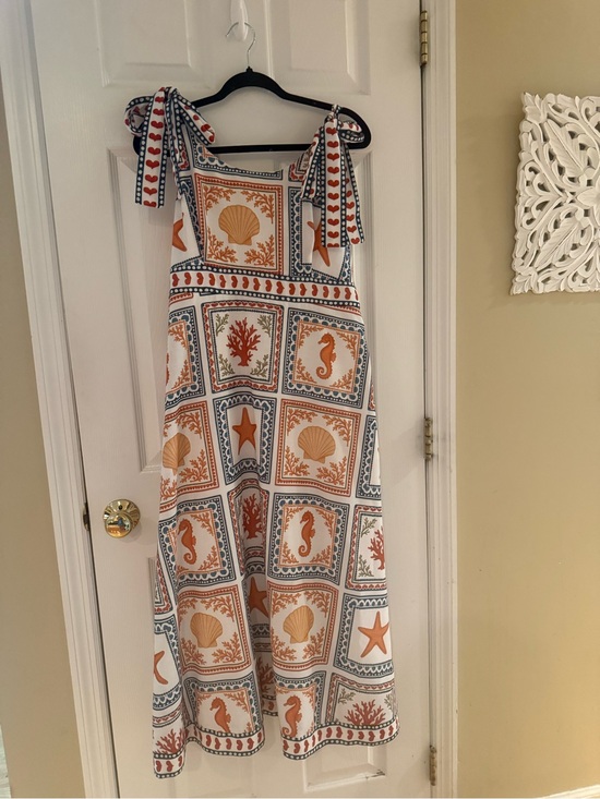 Polagram Dresses & Skirts - Sea life tie strap midi dress